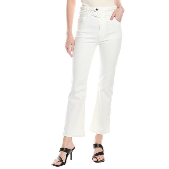 10 Crosby Derek Lam Denim - NWT Derek Lam 10 Crosby Harlow Braided High-Rise Flare Ankle Jeans Ecru 28